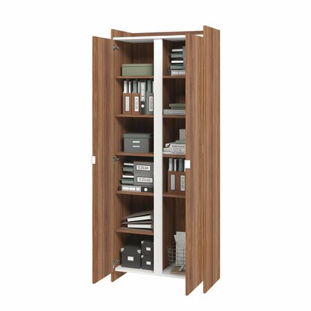 Manhattan Comfort Ratzer Storage Cabinet in Brown and White SC-317AMC192